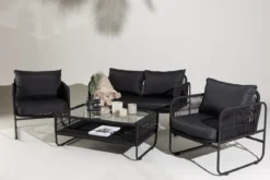 Garten Loungeset Kim - mit Rückenlehne aus Polyesterseil