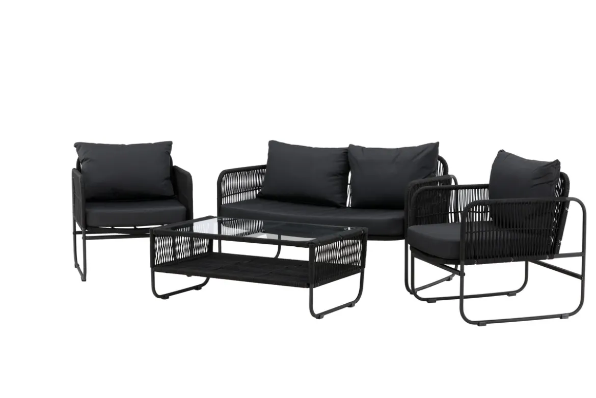 Garten Loungeset Kim - mit Rückenlehne aus Polyesterseil