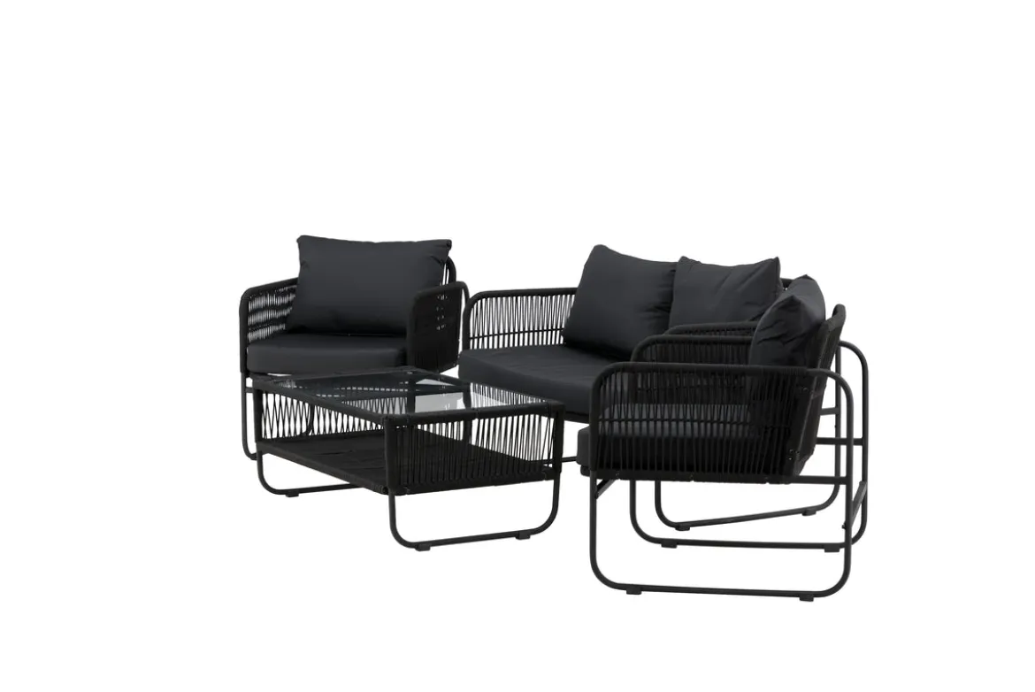 Garten Loungeset Kim - mit Rückenlehne aus Polyesterseil