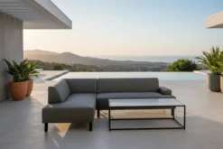 Garten Loungeset Kreta – mit wasserabweisendem Stoff & Tisch, UV-beständig