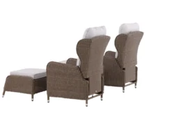 Garten Loungeset Lenox - in Natur mit verstellbarer Rückenlehne