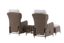 Garten Loungeset Lenox - in Natur mit verstellbarer Rückenlehne
