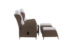 Garten Loungeset Lenox - in Natur mit verstellbarer Rückenlehne