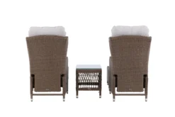 Garten Loungeset Lenox - in Natur mit verstellbarer Rückenlehne