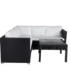 Garten Loungeset Liana – mit schwarzem Geflecht & weißen Kissen