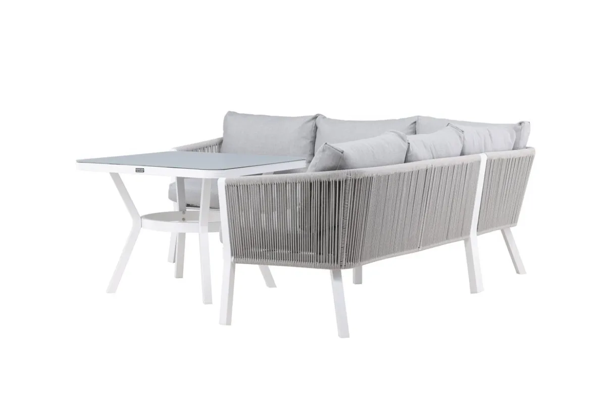 Garten Loungeset Lindsay - Wahlweise in Schwarz/Grau oder Weiß/Grau