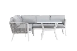 Garten Loungeset Lindsay - Wahlweise in Schwarz/Grau oder Weiß/Grau