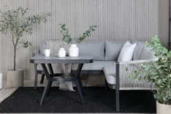 Garten Loungeset Lindsay - Wahlweise in Schwarz/Grau oder Weiß/Grau
