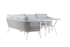 Garten Loungeset Lindsay - Wahlweise in Schwarz/Grau oder Weiß/Grau