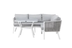 Garten Loungeset Lindsay - Wahlweise in Schwarz/Grau oder Weiß/Grau