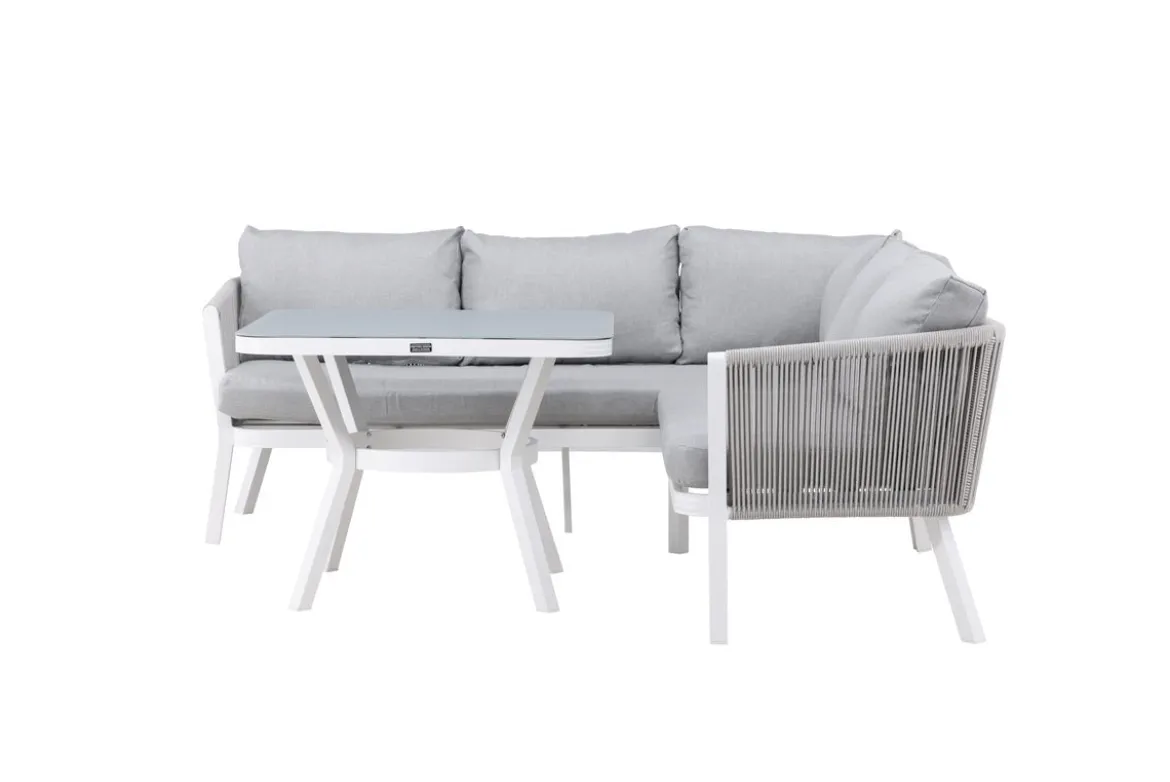 Garten Loungeset Lindsay - Wahlweise in Schwarz/Grau oder Weiß/Grau