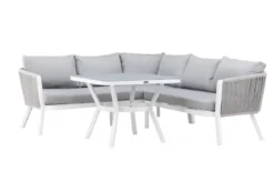 Garten Loungeset Lindsay - Wahlweise in Schwarz/Grau oder Weiß/Grau