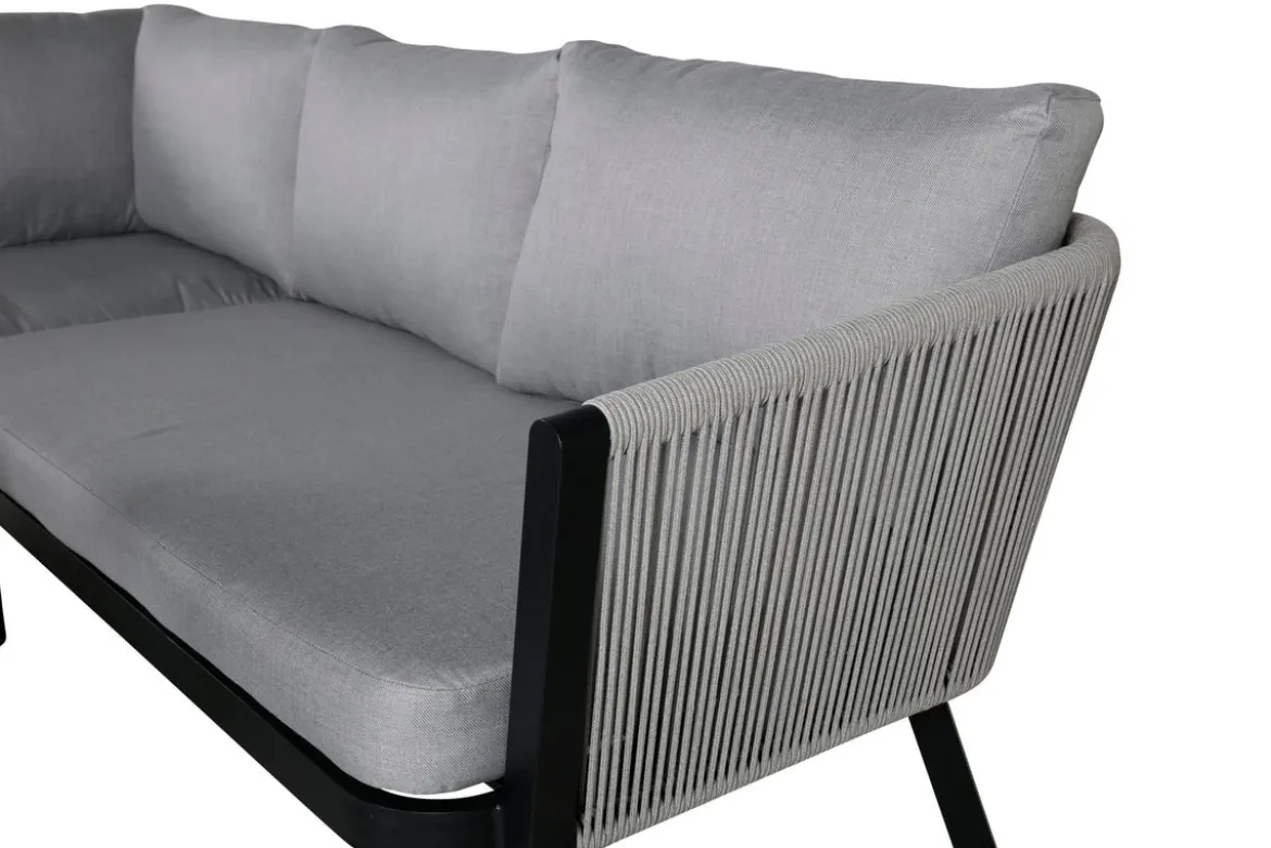 Garten Loungeset Lindsay - Wahlweise in Schwarz/Grau oder Weiß/Grau