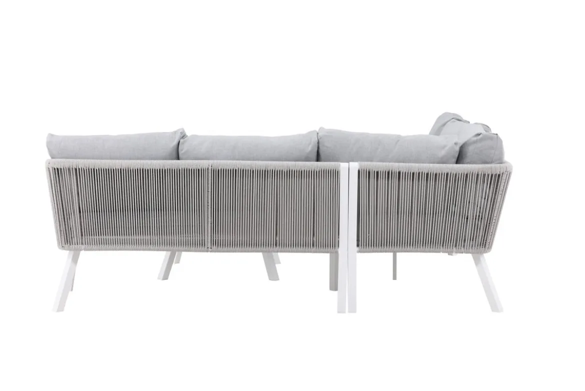Garten Loungeset Lindsay - Wahlweise in Schwarz/Grau oder Weiß/Grau