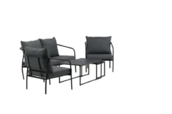 Garten Loungeset Living - aus schwarzem Stahlgestell