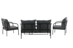 Garten Loungeset Living - aus schwarzem Stahlgestell