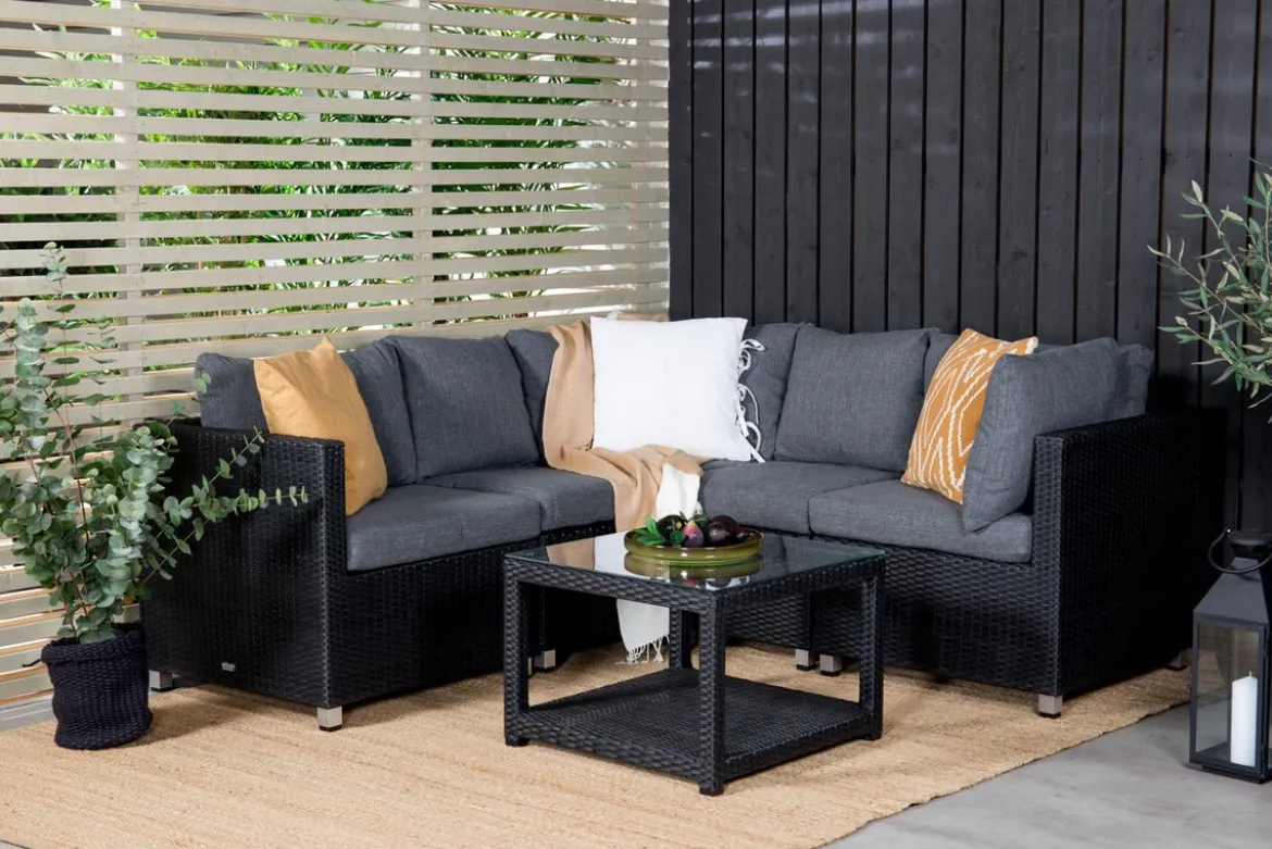 Garten Loungeset Ludwiga - Wahlweise in Natur oder Schwarz