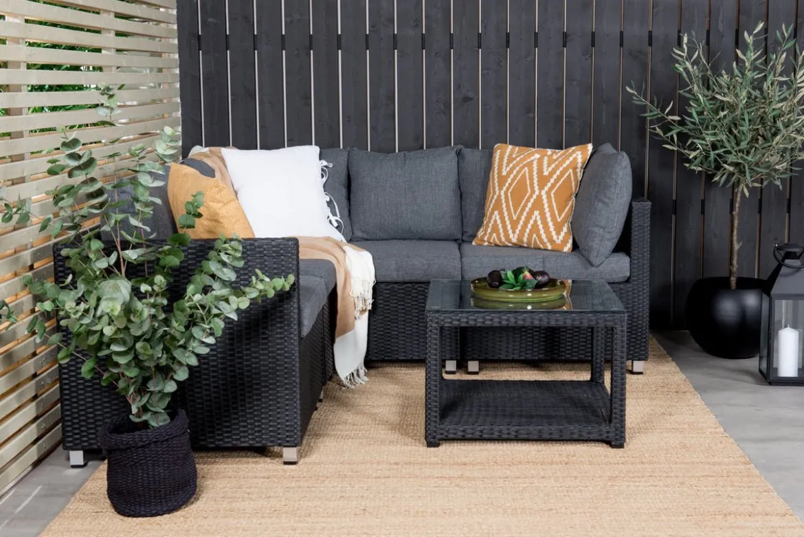 Garten Loungeset Ludwiga - Wahlweise in Natur oder Schwarz