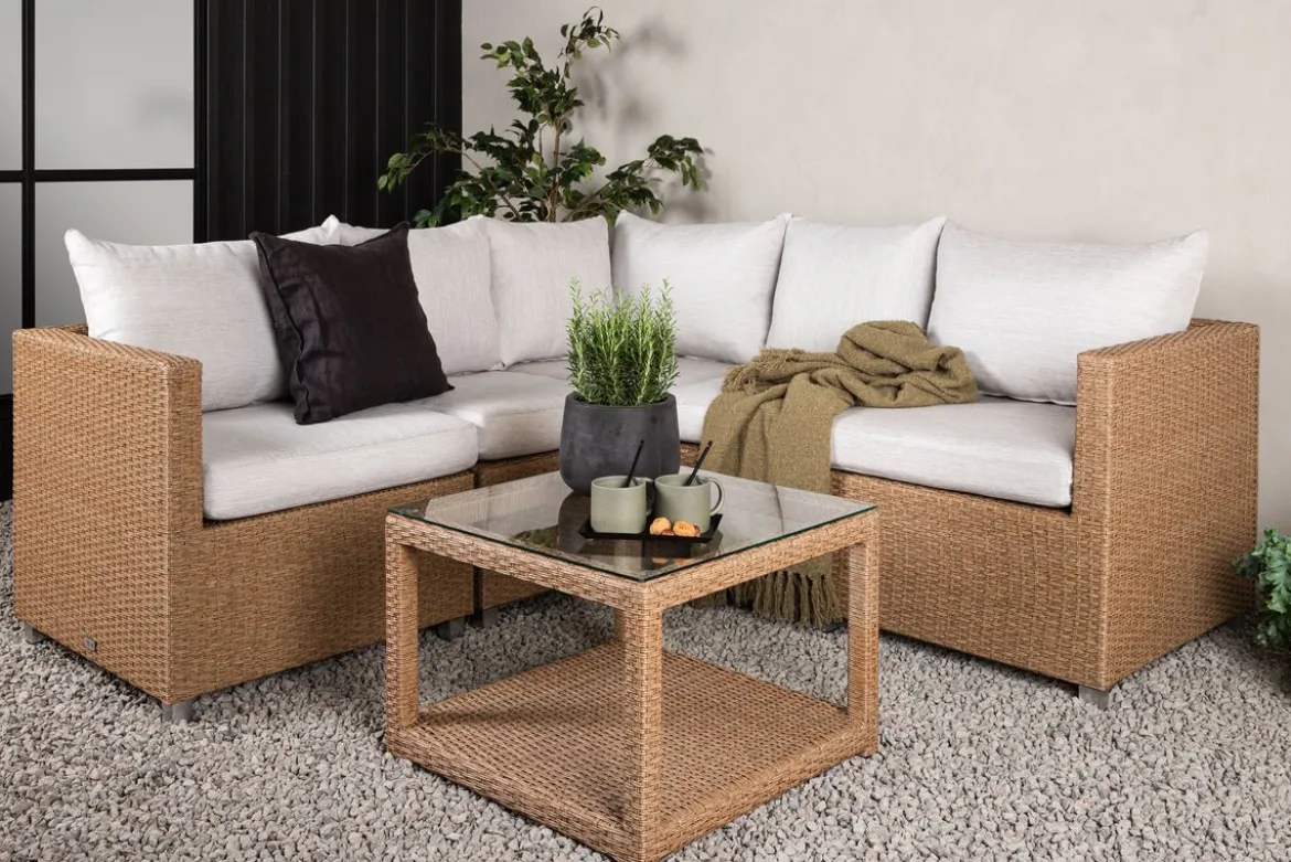Garten Loungeset Ludwiga - Wahlweise in Natur oder Schwarz