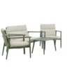 Garten Loungeset Marlen – in Grün & Beige mit Sofa, Sesseln & Tisch
