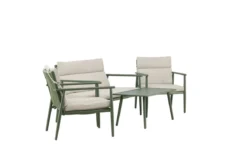 Garten Loungeset Marlen – in Grün & Beige mit Sofa, Sesseln & Tisch