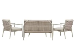 Garten Loungeset Marlen – in Grün & Beige mit Sofa, Sesseln & Tisch