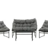 Garten Loungeset Marvella – 4-teiliges Outdoor-Sofa-Set in Schwarz mit Polstern