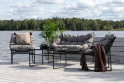 Garten Loungeset Marvella – 4-teiliges Outdoor-Sofa-Set in Schwarz mit Polstern