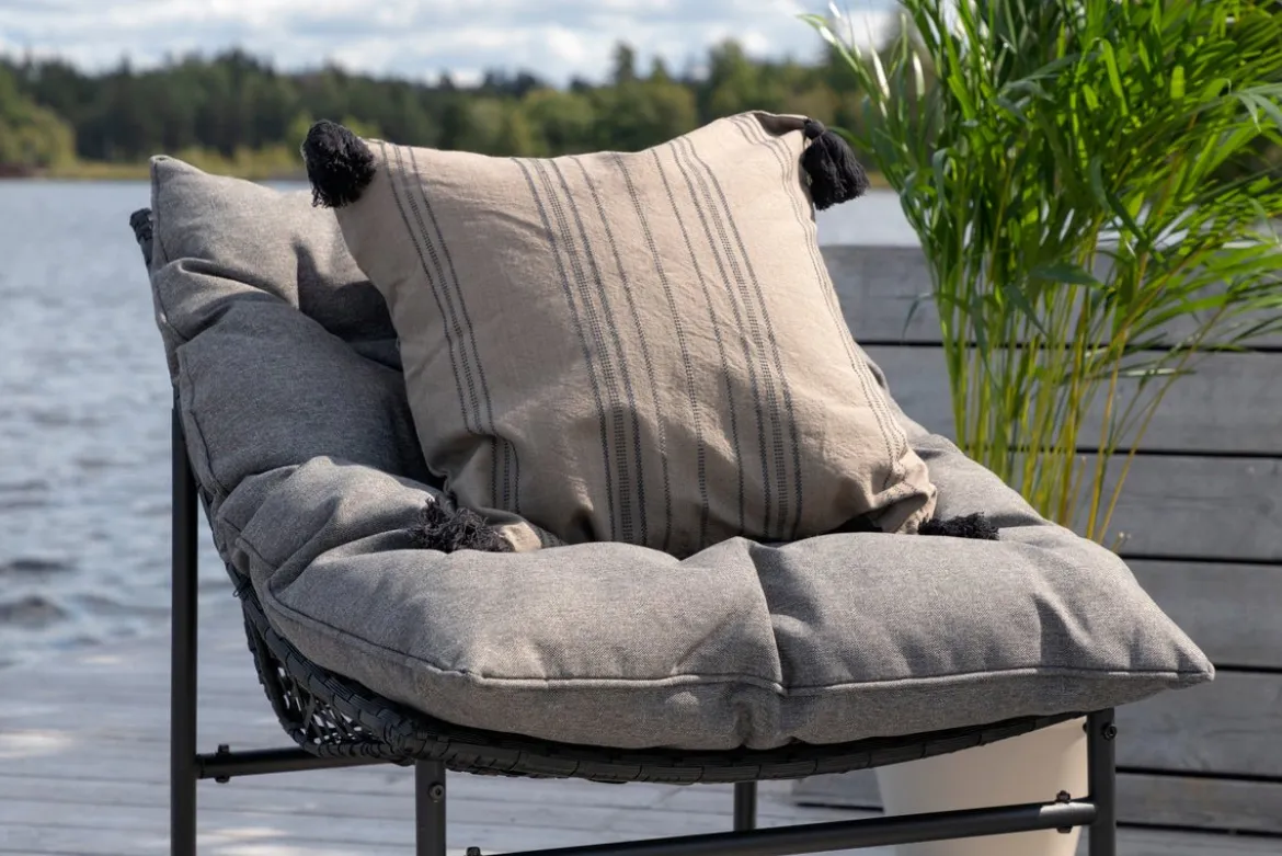 Garten Loungeset Marvella – 4-teiliges Outdoor-Sofa-Set in Schwarz mit Polstern