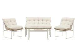 Garten Loungeset Marvella – 4-teiliges Outdoor-Sofa-Set in Beige mit Polstern