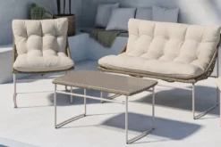 Garten Loungeset Marvella – 4-teiliges Outdoor-Sofa-Set in Beige mit Polstern