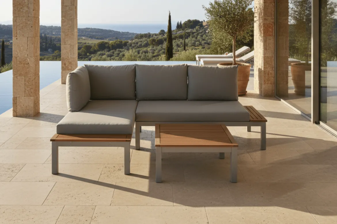 Garten Loungeset ModuFlex – modulares Aluminium Lounge-Set