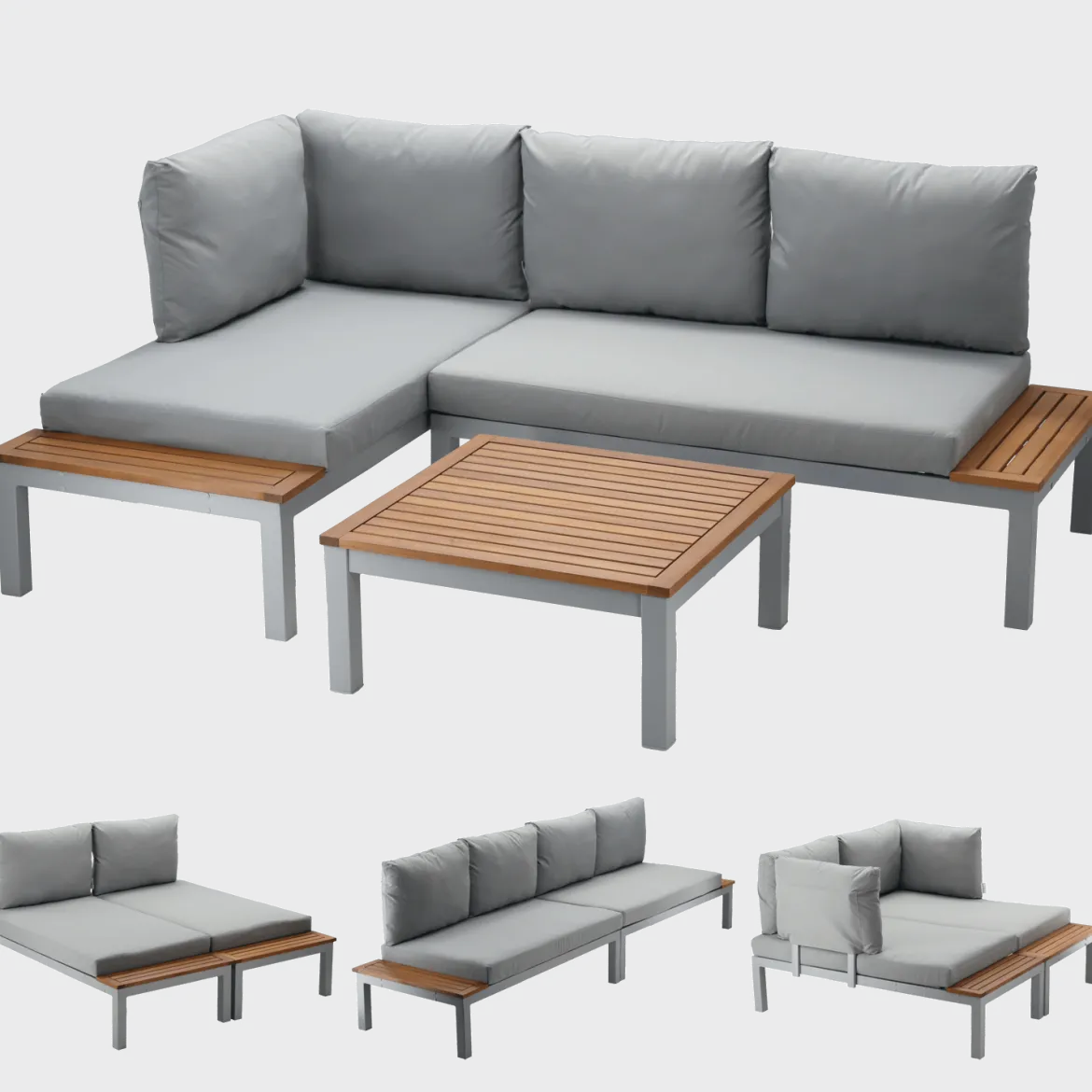 Garten Loungeset ModuFlex – modulares Aluminium Lounge-Set
