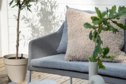 Garten Loungeset Morena - in Weiß mit grauem Stoff