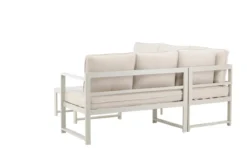 Garten Loungeset Nadi – 3-teilig mit Tisch in Beige aus Aluminium & Polyester