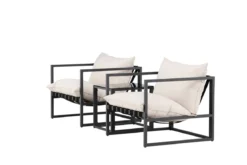 Garten Loungeset Naomi – mit Glastisch & wetterfesten Kissen