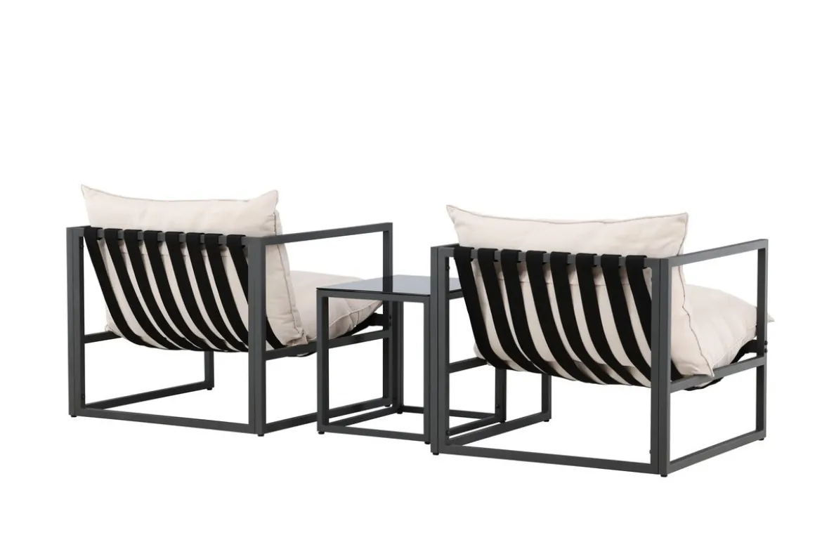 Garten Loungeset Naomi – mit Glastisch & wetterfesten Kissen