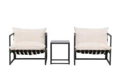 Garten Loungeset Naomi – mit Glastisch & wetterfesten Kissen