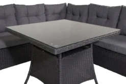 Garten Loungeset Olivia – mit Ecksofa & Glas-Couchtisch in zwei Farben