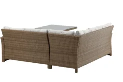 Garten Loungeset Olivia – mit Ecksofa & Glas-Couchtisch in zwei Farben
