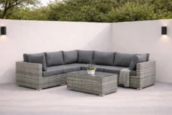 Garten Loungeset Panther - aus Kunstrattan in 3 Farben erhältlich