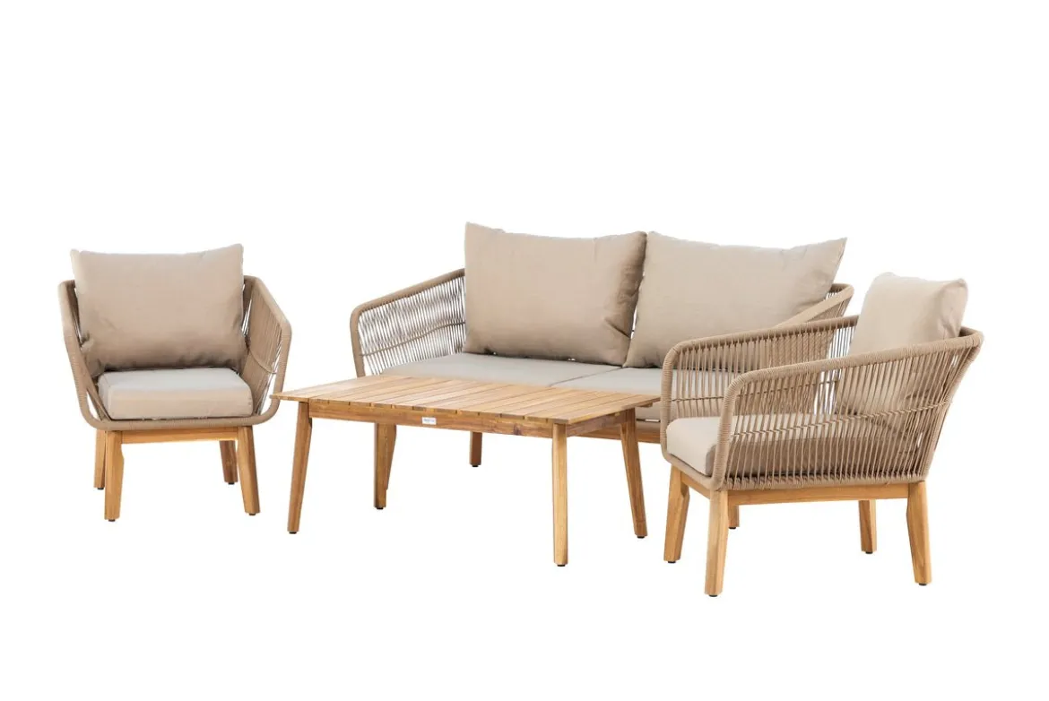 Garten Lounge Set Perano – 4 teiliges Set in Beige