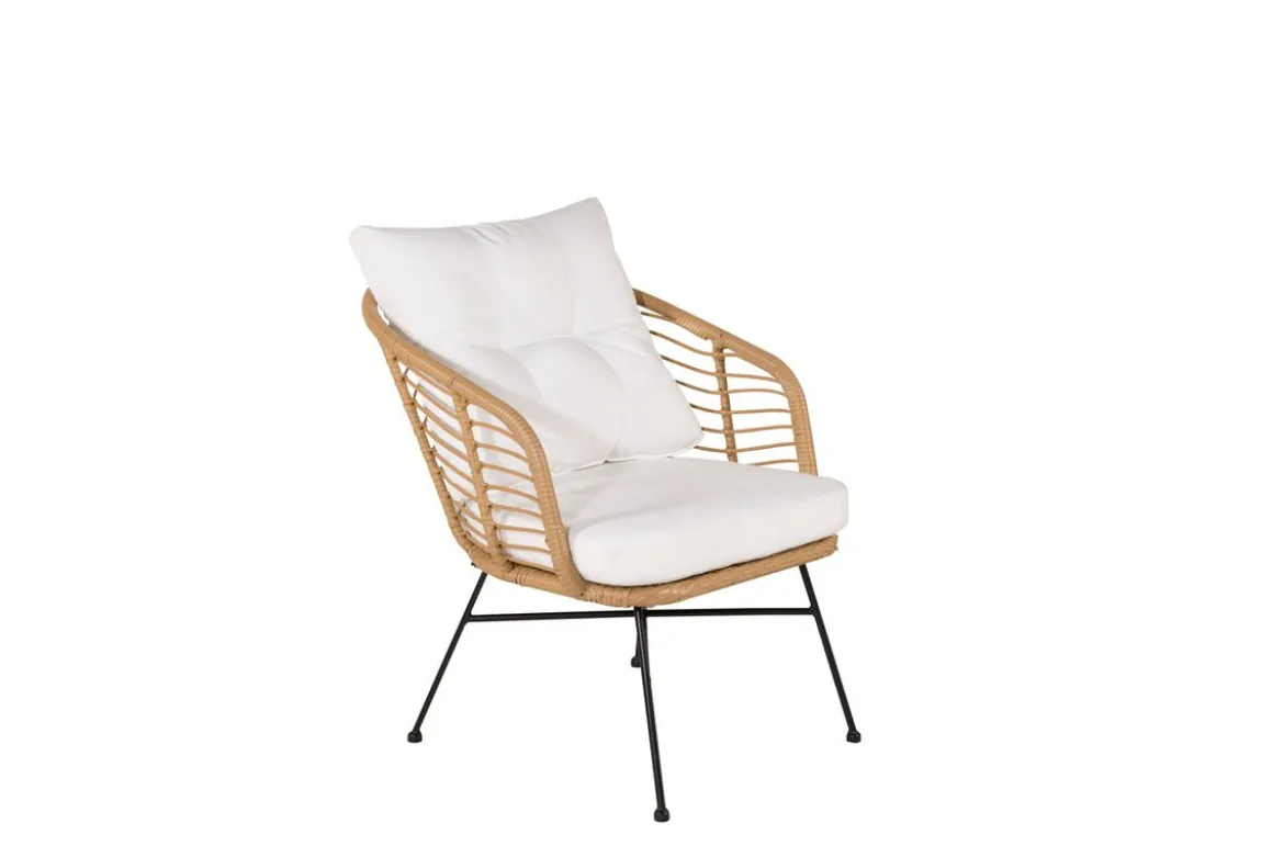 Garten Loungeset Raina – 4-teiliges Set mit Glasplatte & Kissen