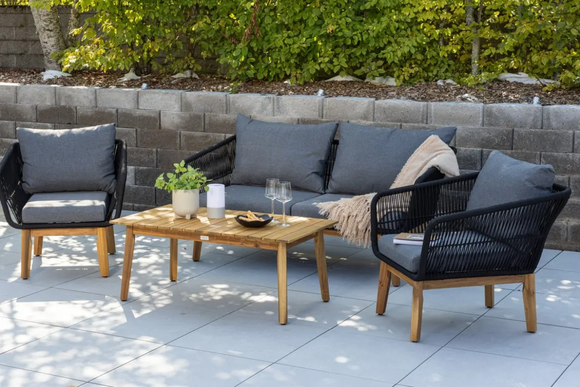 Garten Loungeset Rawai – wetterbeständig, in zwei Farben aus Holz