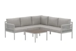 Garten Loungeset Rimini – wetterfest in Beige mit Aluminiumgestell