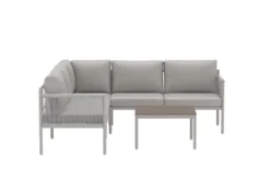 Garten Loungeset Rimini – wetterfest in Beige mit Aluminiumgestell