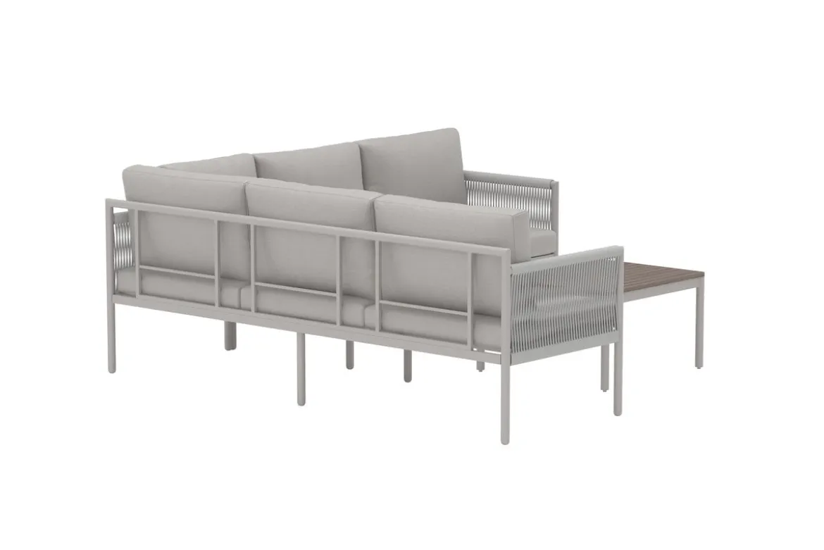 Garten Loungeset Rimini – wetterfest in Beige mit Aluminiumgestell