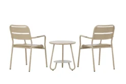 Garten Loungeset Rivana – 3-teiliges Set mit 2 Stühlen & Tisch in Beige