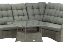 Garten Loungeset Samui – aus Aluminium & Polyrattan mit Glas-Couchtisch