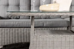 Garten Loungeset Samui – aus Aluminium & Polyrattan mit Glas-Couchtisch